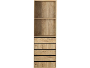 Armoire avec 5 tiroirs et 2 étagères "Opéra" - 60 x 45 x 180 cm - Beige