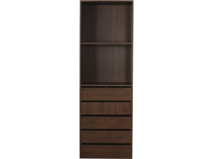 Armoire avec 5 tiroirs et 2 étagères "Opéra" - 60 x 45 x 180 cm - Marron