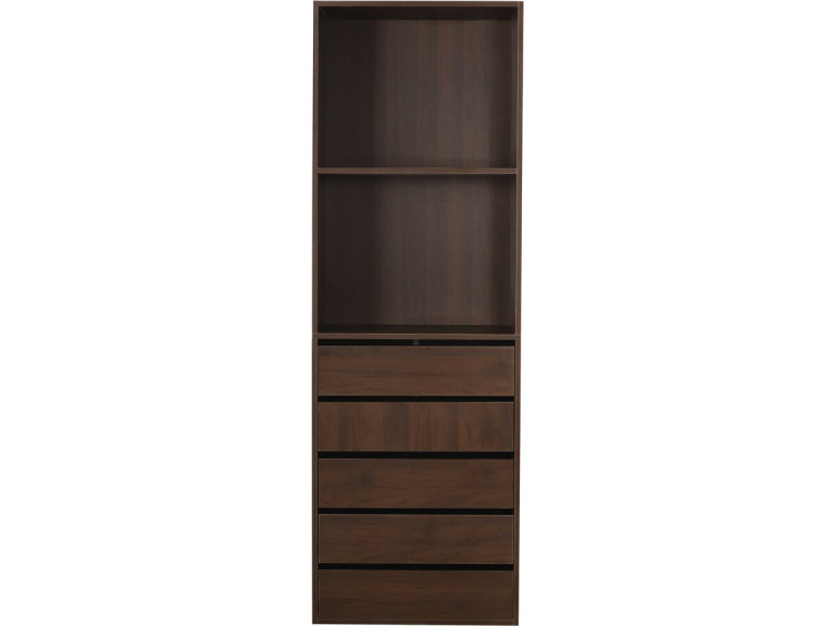 Armoire avec 5 tiroirs et 2 étagères "Opéra" - 60 x 45 x 180 cm - Marron