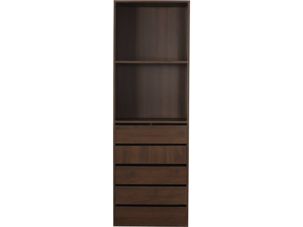 Armoire avec 5 tiroirs et 2 étagères "Opéra" - 60 x 45 x 180 cm - Marron
