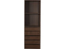 Armoire avec 5 tiroirs et 2 étagères "Opéra" - 60 x 45 x 180 cm - Marron