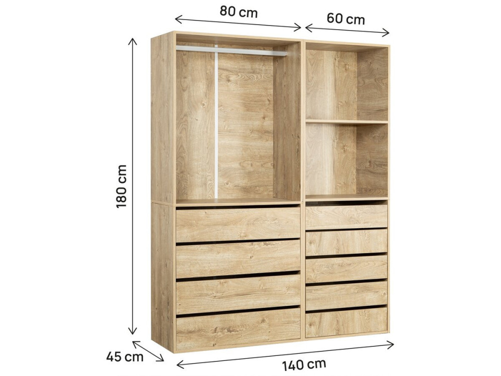 Kit dressing " Opéra " modulable - 2 éléments - Beige