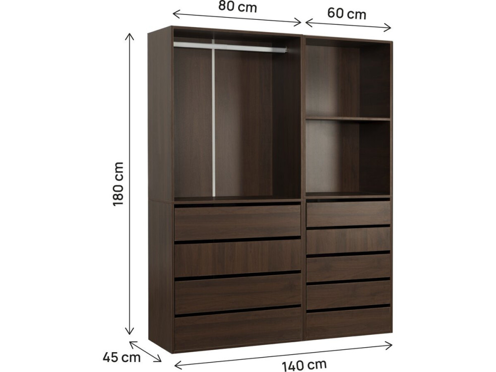 Kit dressing " Opéra " modulable - 2 éléments - Marron