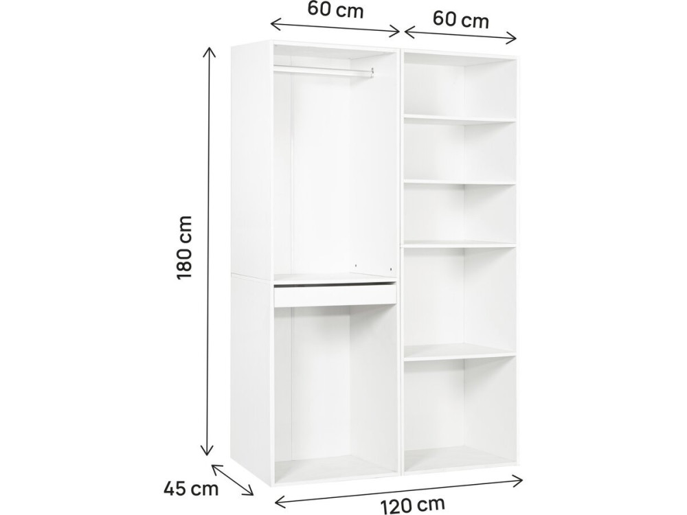 Kit dressing " Opéra " modulable - 2 éléments - Blanc