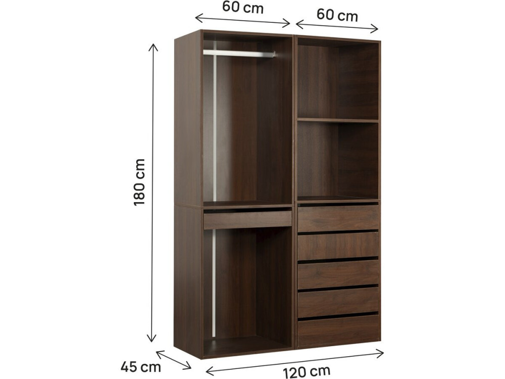 Kit dressing " Opéra " modulable - 2 éléments - Marron