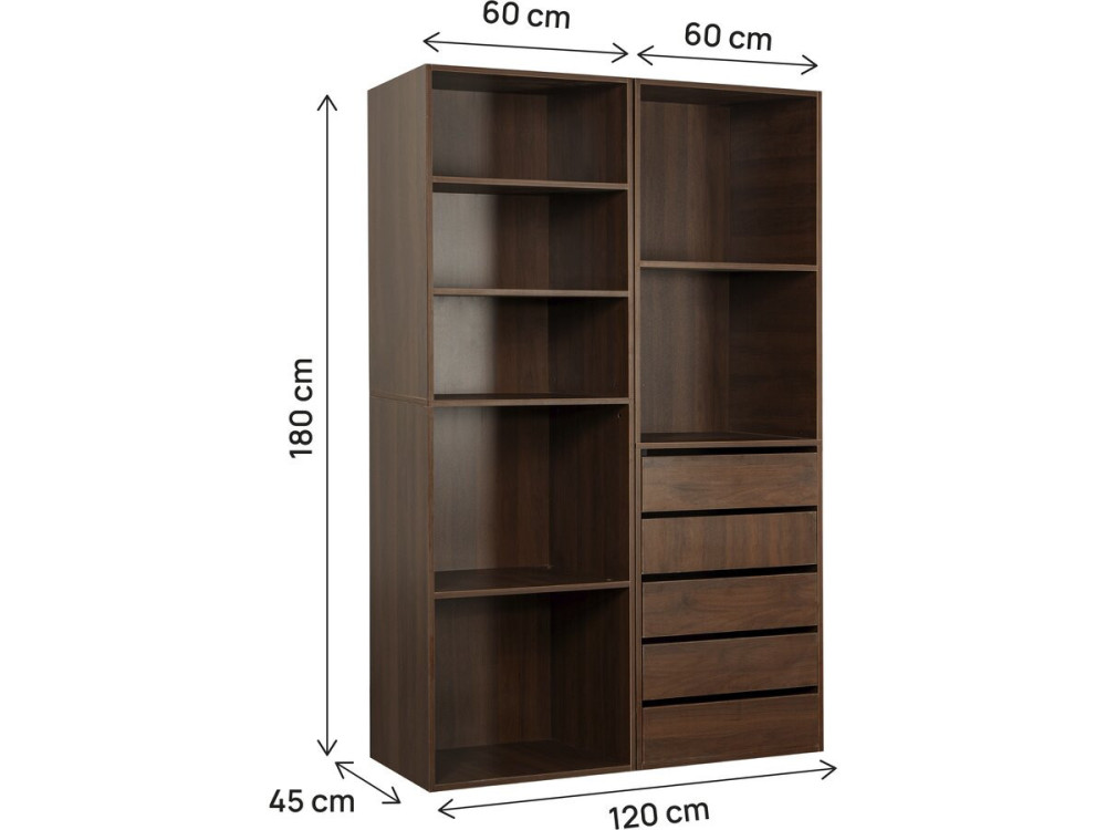 Kit dressing " Opéra " modulable - 2 éléments - Marron