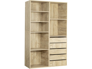 Kit dressing modulable avec 5 tiroirs et 7 étagères "Opéra" - 2 éléments - Beige