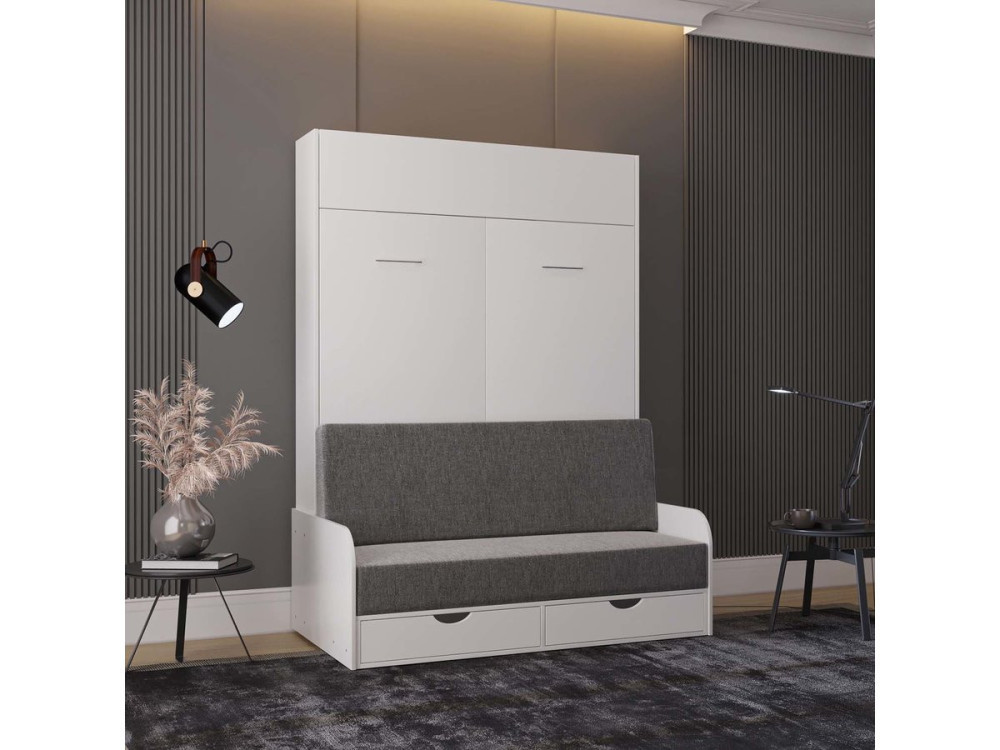 Lit escamotable "NYD SOFA 5" - 140 x 200 cm – Blanc