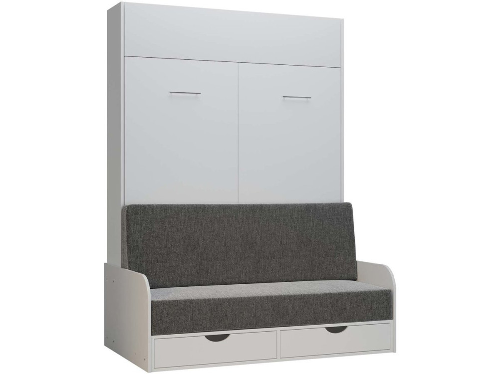 Lit escamotable "NYD SOFA 5" - 140 x 200 cm – Blanc
