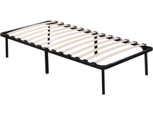 Cadre à lattes + pieds pour matelas de 90 x 190 cm - 13 lattes
