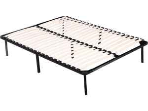Cadre à lattes + pieds pour matelas de 140 x 190 cm - 20 lattes