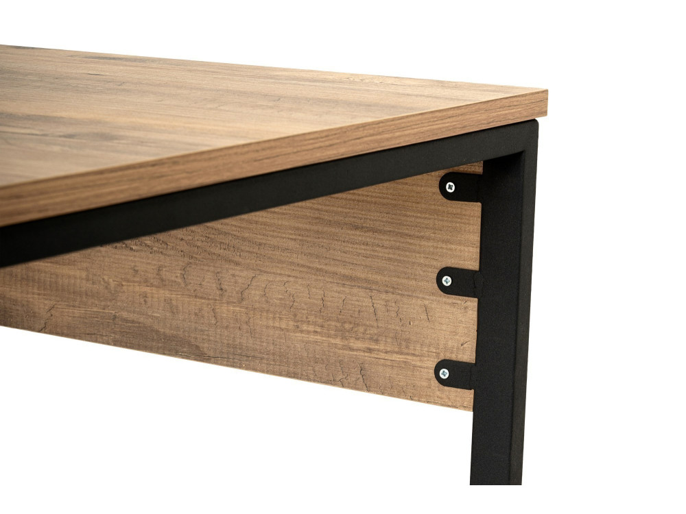 Bureau en bois "Twin Study Desk" - 240 x 60 x 74 cm - Pin atlantiqueNoir