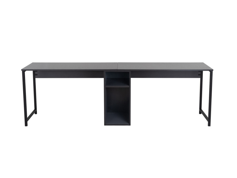 Bureau en bois "Twin Study Desk" - 240 x 60 x 74 cm - AnthraciteNoir