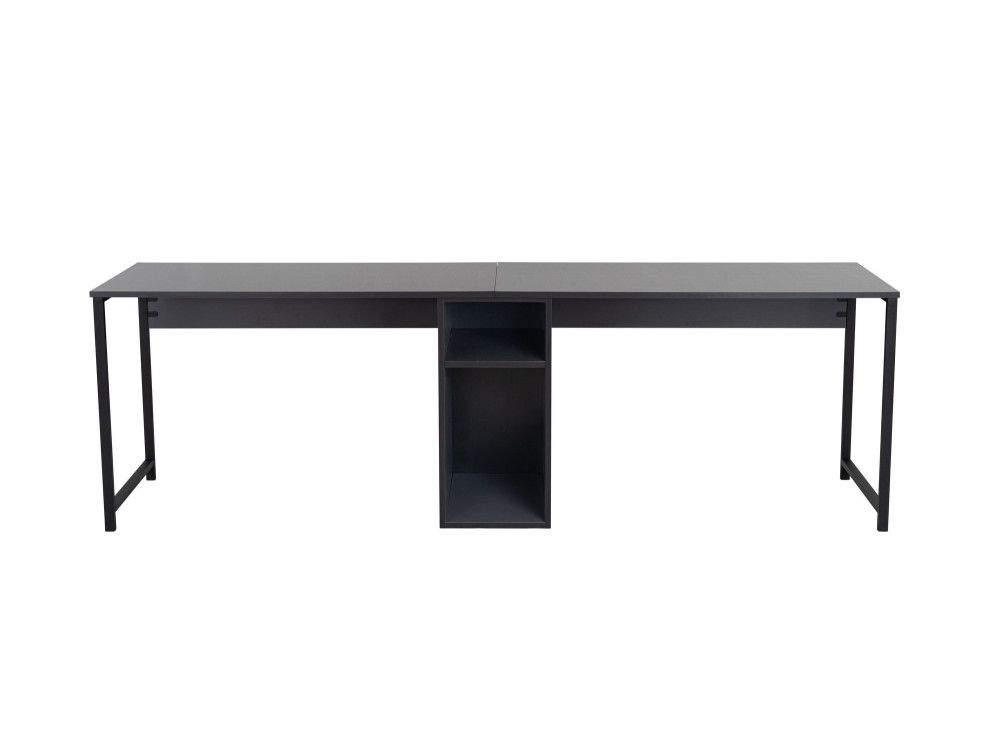 Bureau en bois "Twin Study Desk" - 240 x 60 x 74 cm - AnthraciteNoir