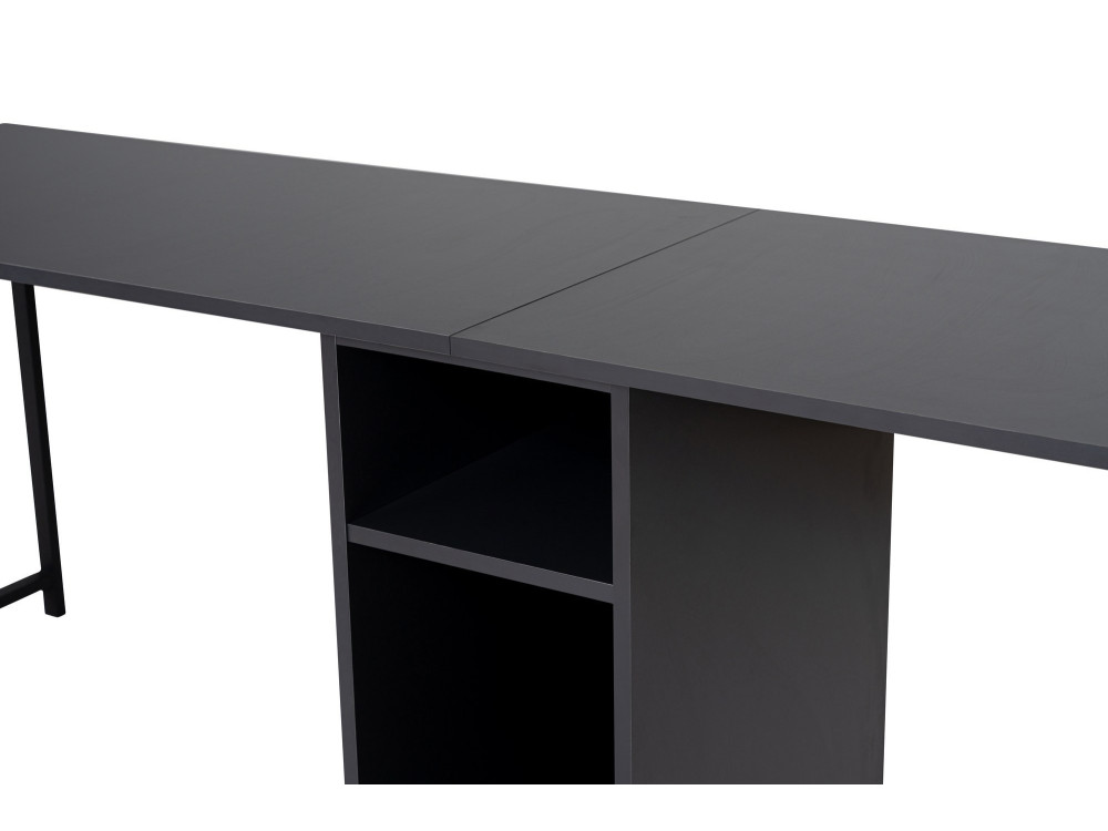 Bureau en bois "Twin Study Desk" - 240 x 60 x 74 cm - AnthraciteNoir