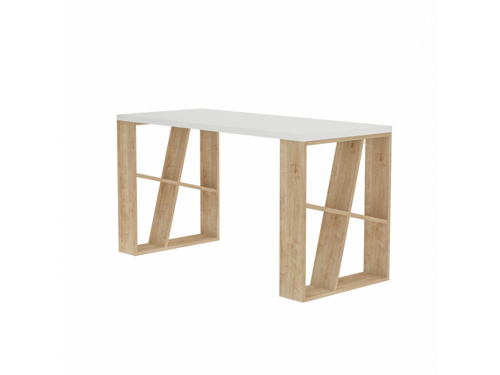 Bureau en bois "Honey" - 140 x 60 x 75 cm - Chêne blanc