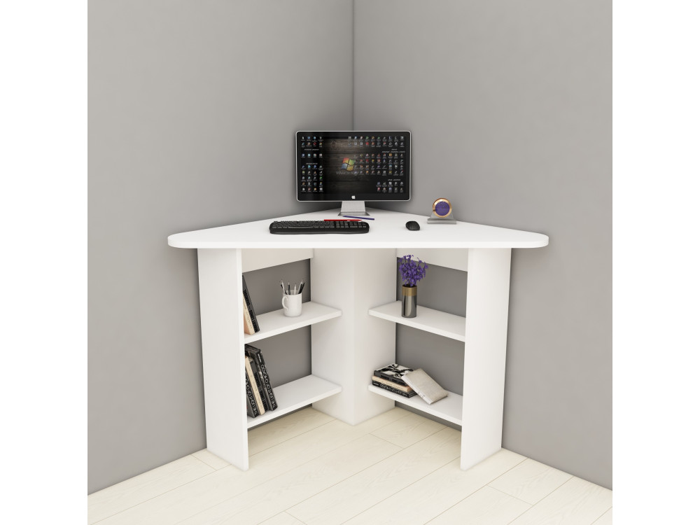 Bureau en bois "Corner " - 80 x 80 x 73 cm - Blanc
