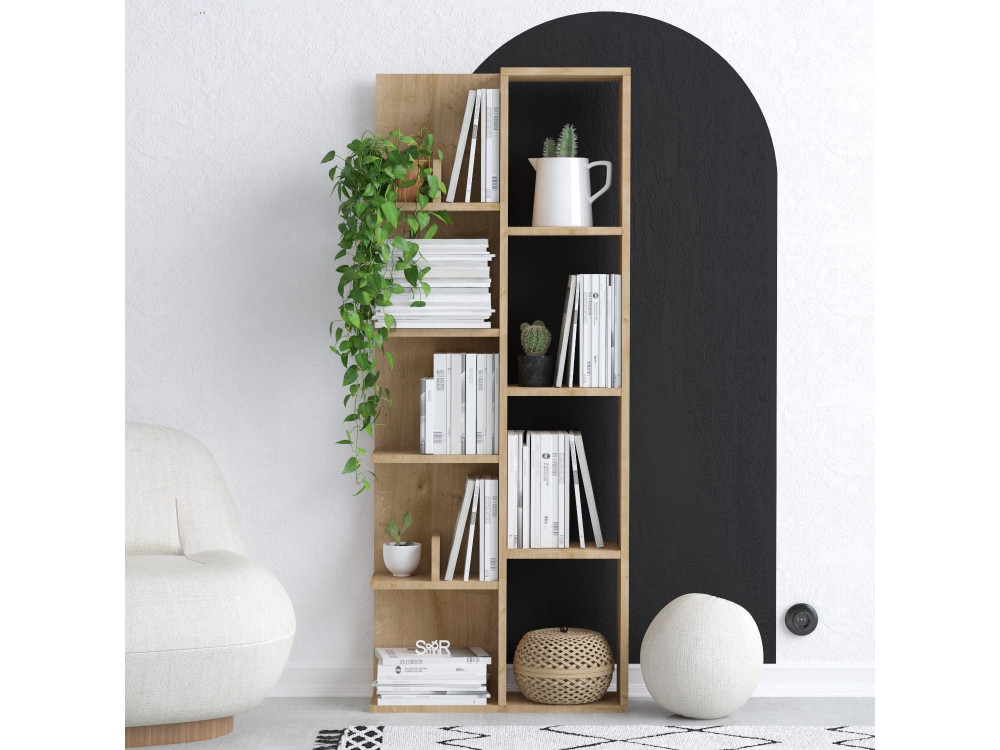 Bibliothèque en bois "Lily" - 60 x 18 x 150 cm - Chêne