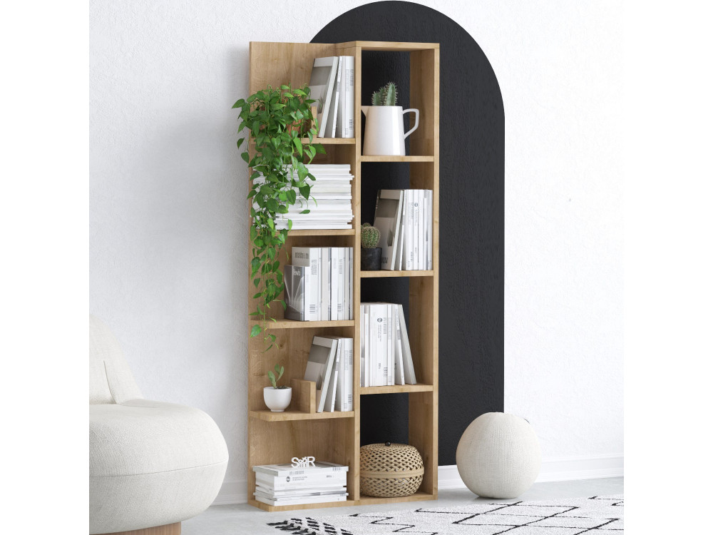 Bibliothèque en bois "Lily" - 60 x 18 x 150 cm - Chêne