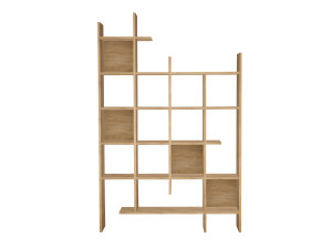 Bibliothèque en bois "Manco" - 122 x 25 x 188 cm - Chêne