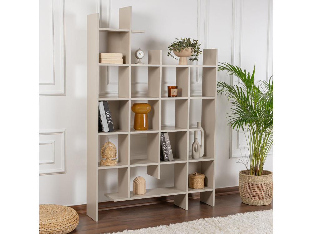 Bibliothèque en bois "Manco" - 122 x 25 x 188 cm - Grès