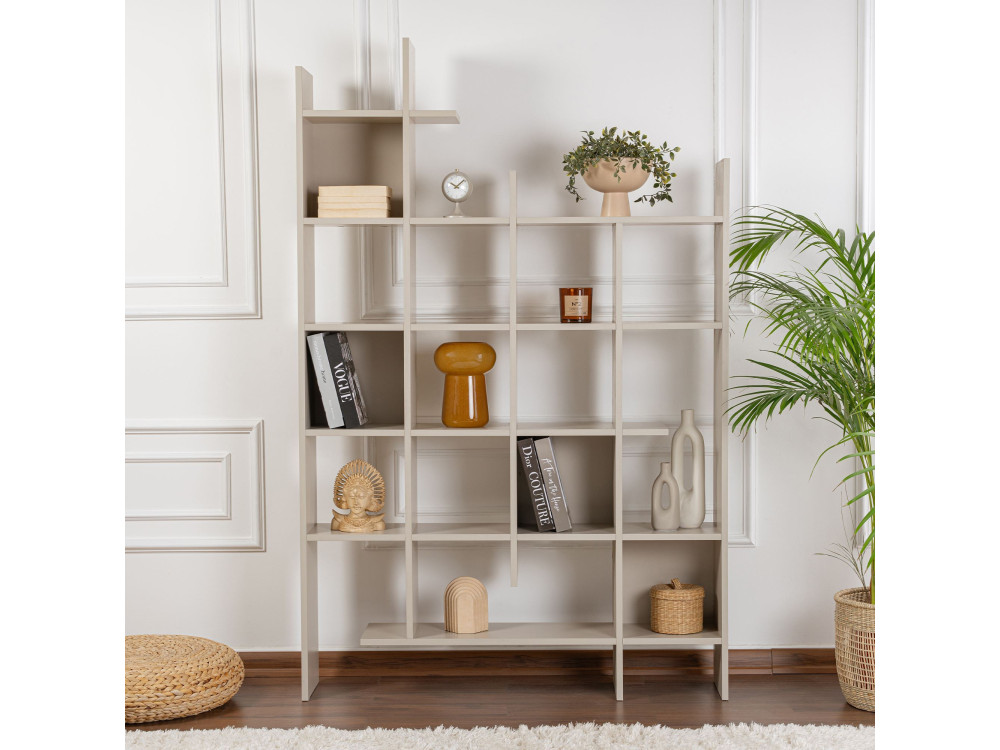 Bibliothèque en bois "Manco" - 122 x 25 x 188 cm - Grès