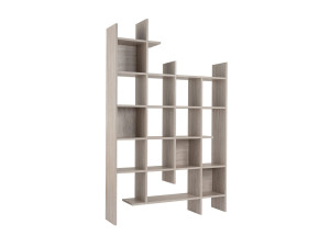 Bibliothèque en bois "Manco" 122 x 25,5 x 188 cm - Travertin