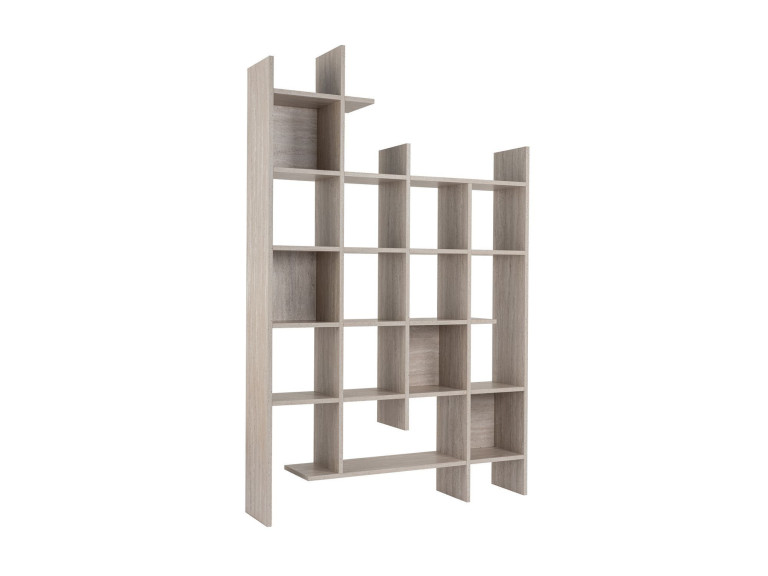 Bibliothèque en bois "Manco" - 122 x 25 x 188 cm - Travertin