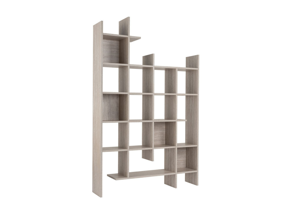 Bibliothèque en bois "Manco" - 122 x 25 x 188 cm - Travertin