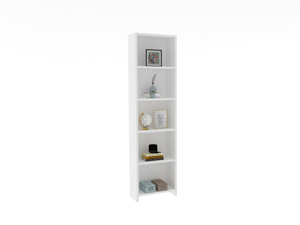 Bibliothèque en bois "Barkin" - 40 x 19 x 150 cm - Blanc