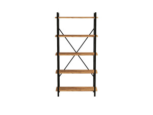 Bibliothèque en bois "Nero" - 90 x 33 x 180 cm - Pin atlantiqueNoir