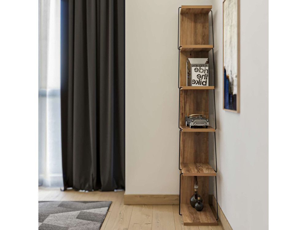 Bibliothèque en bois "Nove" - 50 x 22 x 150 cm - Marron