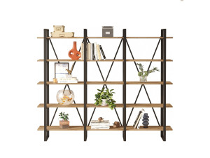 Bibliothèque en bois "ML4" - 219 x 34 x 180 cm - Pin atlantique