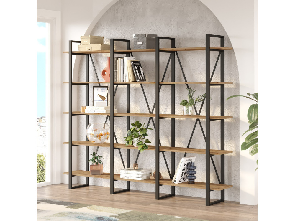 Bibliothèque en bois "ML4" - 219 x 34 x 180 cm - Pin atlantique