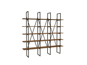Bibliothèque en bois "Beylerbeyi" - 160 x 26 x 160 cm - NoyerNoir