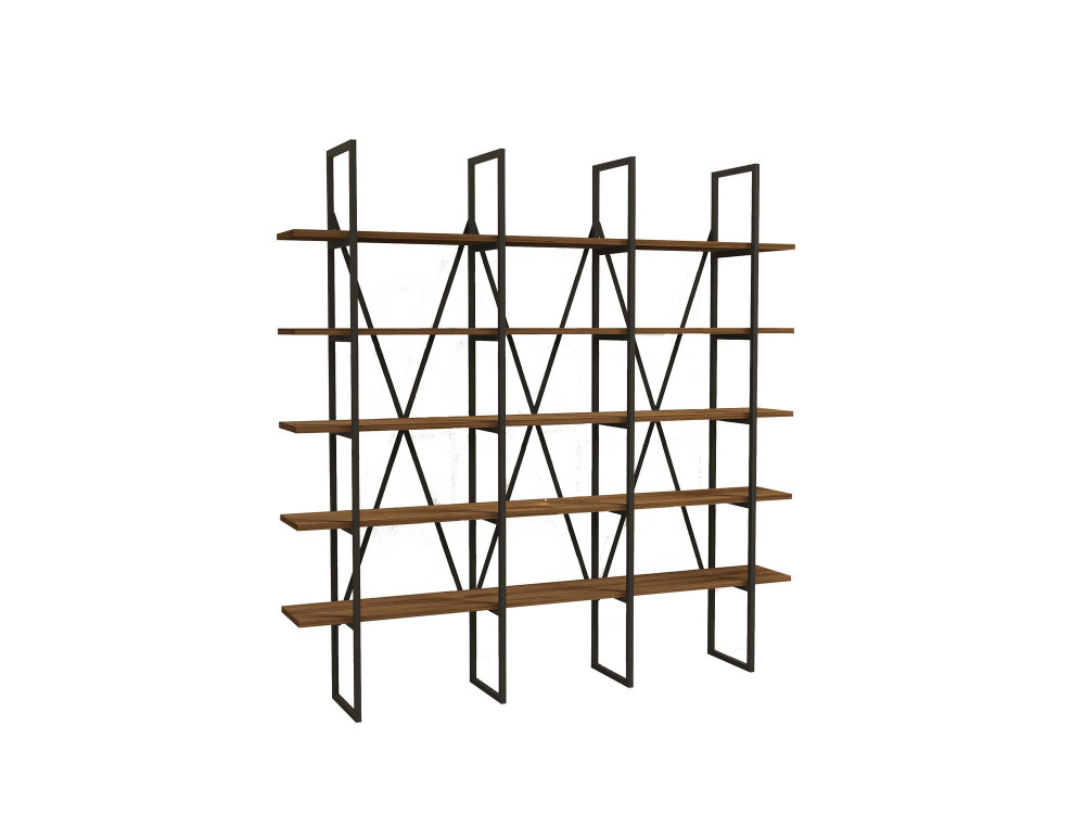 Bibliothèque en bois "Beylerbeyi" - 160 x 26 x 160 cm - NoyerNoir