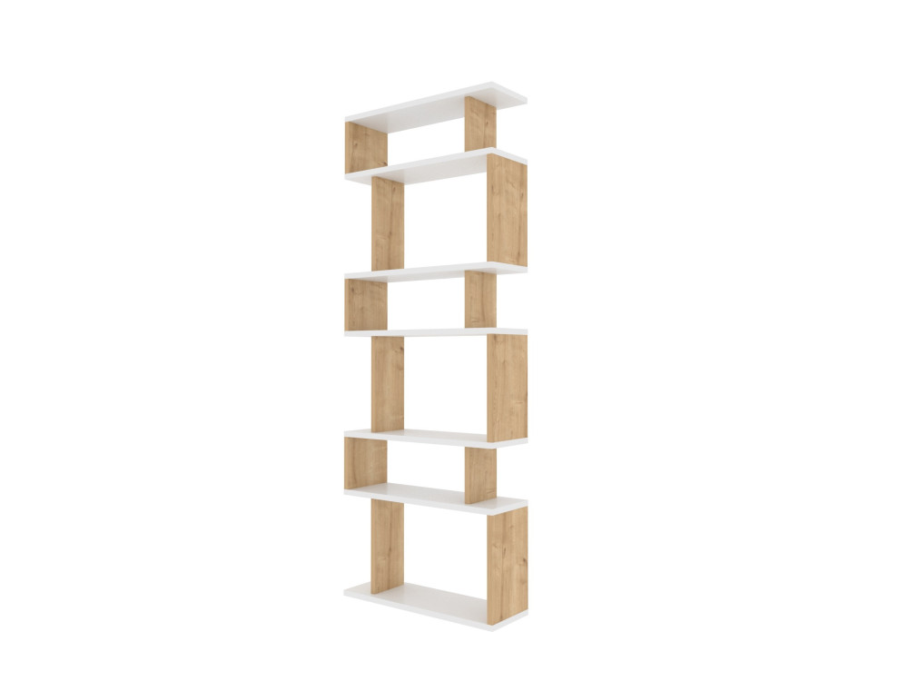 Bibliothèque en bois "Bates" - 60 x 19 x 160 cm - Chêne blanc
