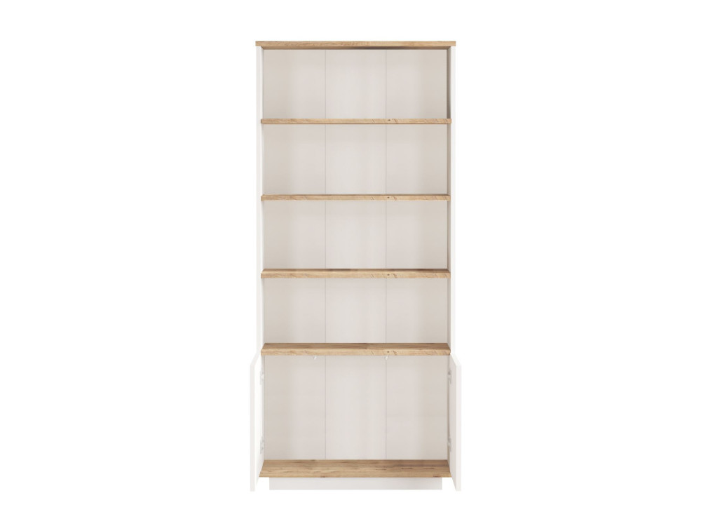 Bibliothèque en bois "FR16" - 75 x 26 x 168 cm - Pin atlantiqueBlanc