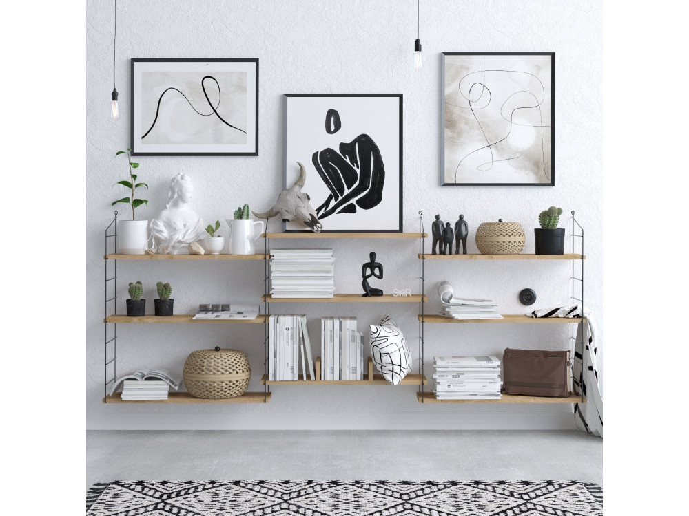 Bibliothèque en bois "Laba" - 216 x 20 x 85 cm - Chêne