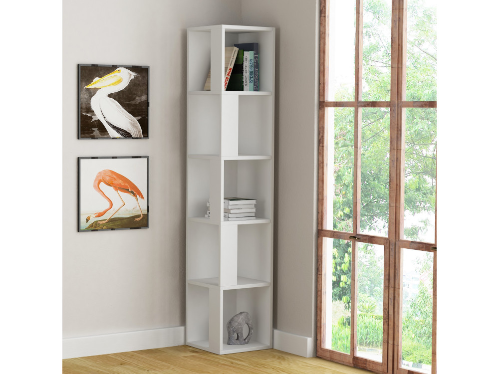 Bibliothèque en bois "Piano" - 34 x 34 x 161 cm - Blanc