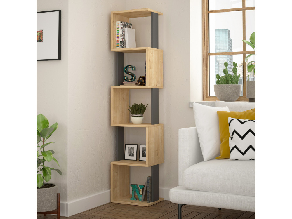 Bibliothèque en bois "Piri" - 35 x 30 x 161 cm - Chêne de SonomaAnthracite