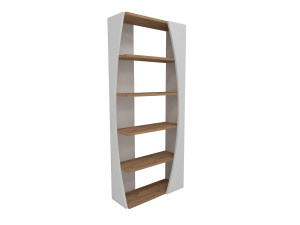 Bibliothèque en bois "Selge " - 63 x 23 x 150 cm - Pin atlantiqueBlanc