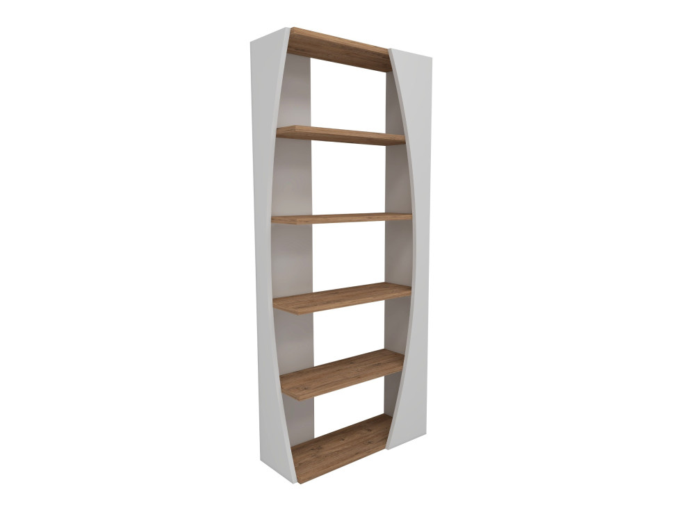 Bibliothèque en bois "Selge " - 63 x 23 x 150 cm - Pin atlantiqueBlanc