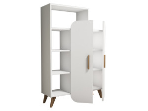 Meuble avec étagère en bois "Form" - 90 x 32 x 132 cm - Blanc