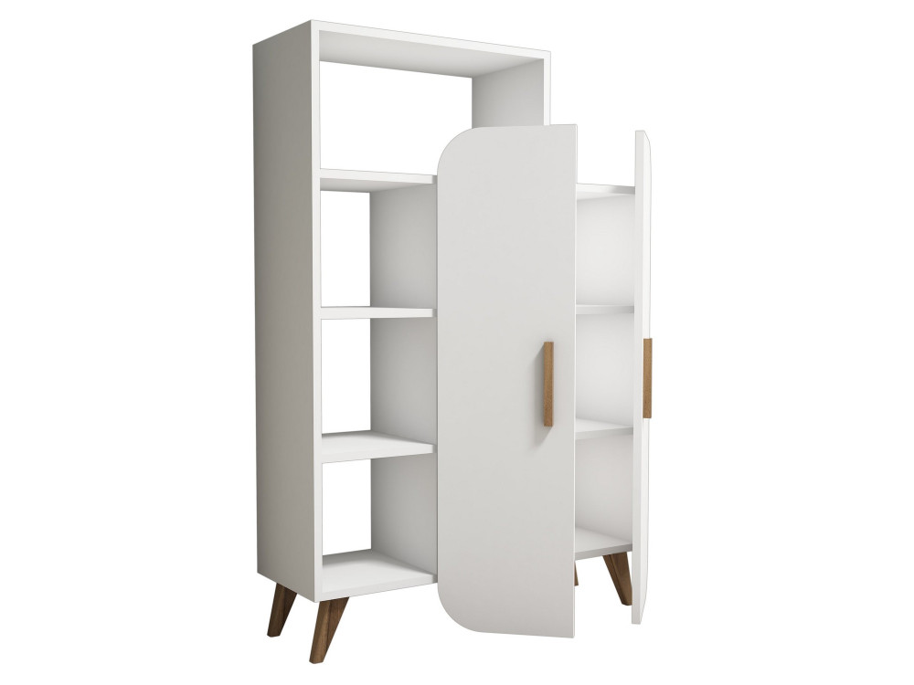 Meuble avec étagère en bois "Form" - 90 x 32 x 132 cm - Blanc
