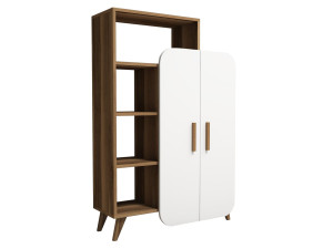 Bibliothèque en bois "Form" 90 x 32 x 132 cm - Noyer