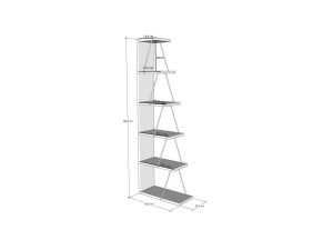 Bibliothèque en bois "Ayder" - 50 x 22 x 150 cm - Blanc