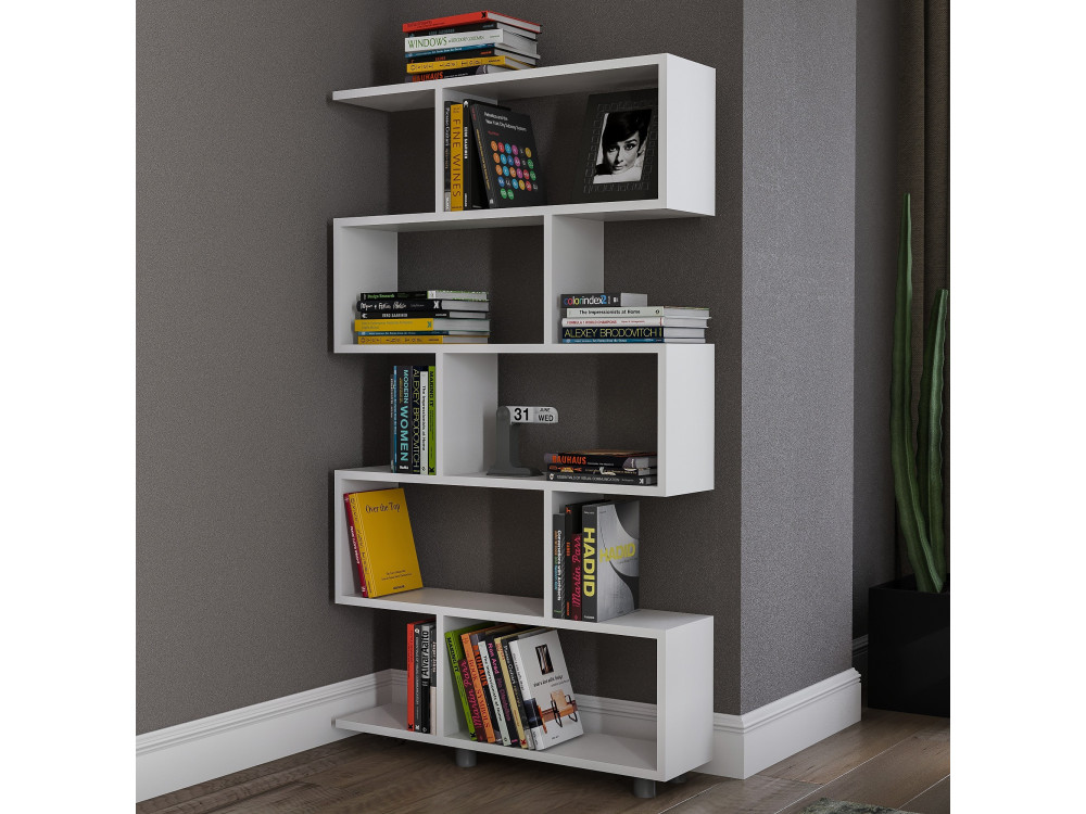 Bibliothèque en bois "Elif" 90 x 20 x 156 cm - Blanc