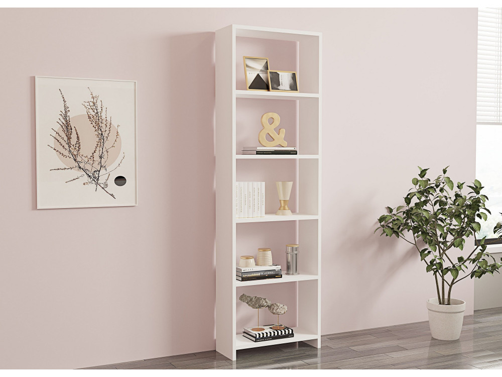 Bibliothèque en bois "New" - 50 x 19 x 160 cm - Blanc
