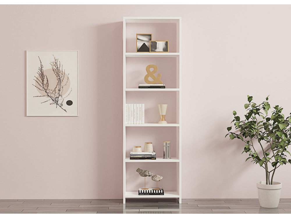 Bibliothèque en bois "New" - 50 x 19 x 160 cm - Blanc